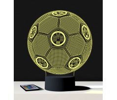 Beling 3D lampa,lopta s logom BVB Borussia Dortmund, 7 farebná S460