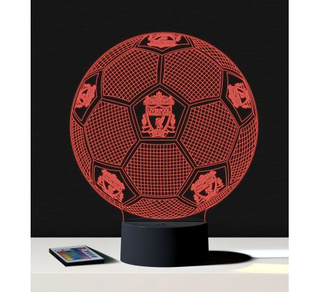 Beling 3D lampa, Lopta  s logom Liverpool, 7 farebná S198