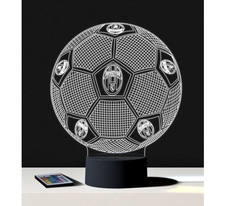 Beling 3D lampa, Lopta  s logom Juventus, 7 farebná S197