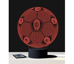 Beling 3D lampa, Lopta s logom AC Miláno, 7 farebná S192