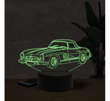 Beling 3D lampa,1958 Mercedes 300SL coupe, 7 farebná O3