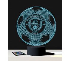 Beling 3D lampa, Manchester city lopta s logom, 7 farebná S469