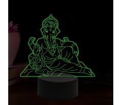 Beling 3D lampa, Lord Ganéša, 16 farebná,AA2