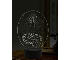 Beling 3D lampa, Svetlo novorodeného anjela, 16 farebná,AA17