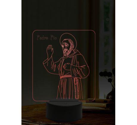 Beling 3D lampa, Otec Pio, 16 farebná,AA18