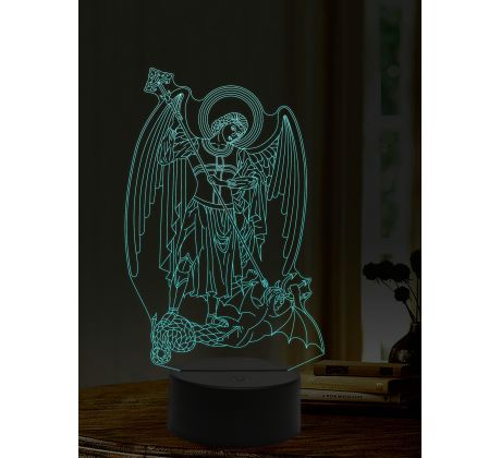 Beling 3D lampa, Archanjel Michael, 16 farebná,AA22