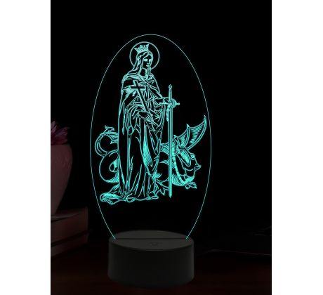 Beling 3D lampa, Svätá Margaréta z Antiochie, 16 farebná,AA28