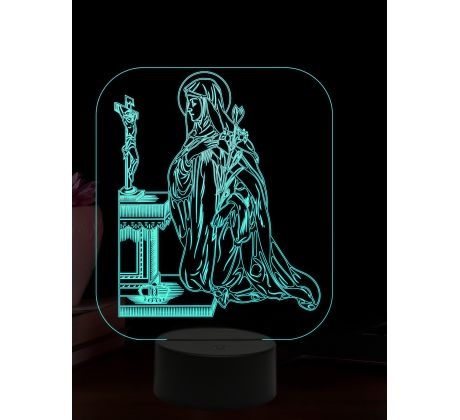 Beling 3D lampa, Svätá Margita Uhorská, 16 farebná,AA29