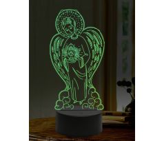 Beling 3D lampa, Anjel so svetlom, 16 farebná,AA44