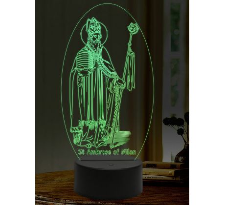 Beling 3D lampa, Svätý Ambróz, 16 farebná,AA47
