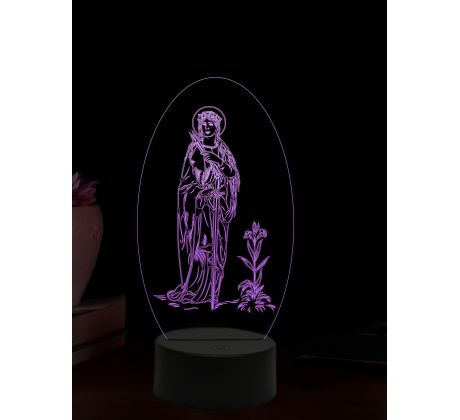 Beling 3D lampa, Svätá Filoména, 16 farebná,AA53