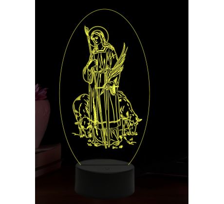 Beling 3D lampa, Svätá Regina, 16 farebná,AA57