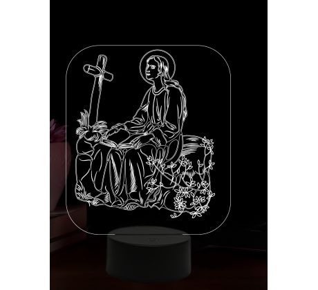 Beling 3D lampa, Svätá rozália, 16 farebná,AA59