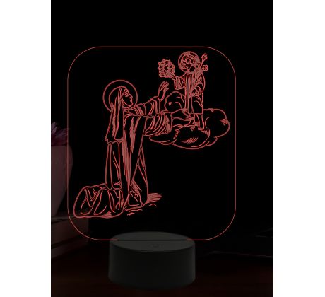 Beling 3D lampa, Svätá Ružena Limská, 16 farebná,AA60