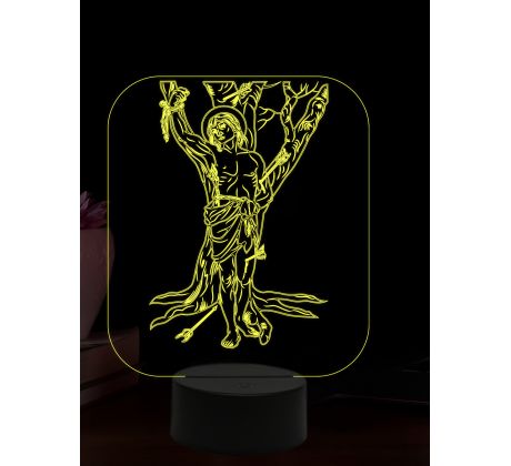 Beling 3D lampa, Svätá Sebastián, 16 farebná,AA63