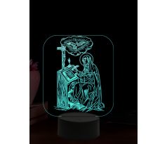 Beling 3D lampa, Svätá Hyldegarda, 16 farebná,AA78