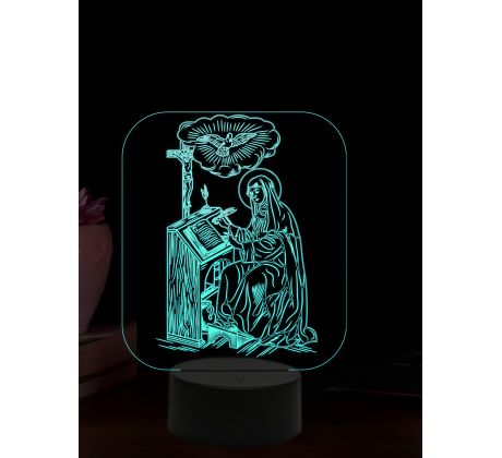 Beling 3D lampa, Svätá Hyldegarda, 16 farebná,AA78
