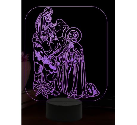 Beling 3D lampa, Svätý Ignác, 16 farebná,AA80