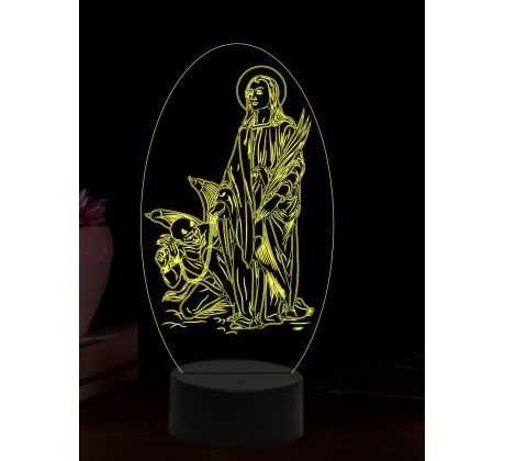 Beling 3D lampa, Svätá Júlia z Nikomédie, 16 farebná,AA76