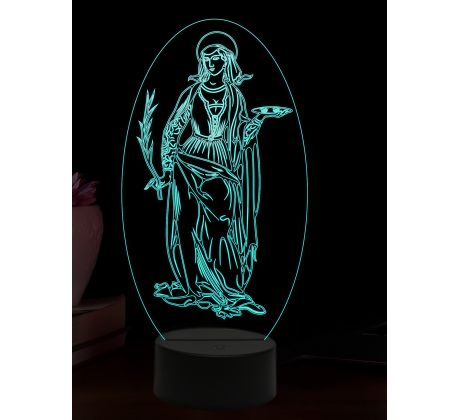 Beling 3D lampa, Svätá Lucia, 16 farebná,AA88