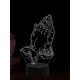 Beling 3D lampa, Modliace ruky, 16 farebná,AA89