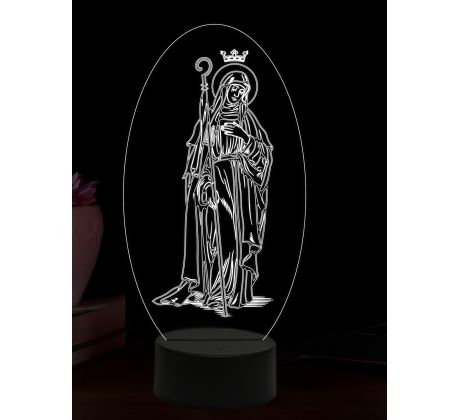 Beling 3D lampa, Svätá Gertrúda Veliká, 16 farebná,AA102