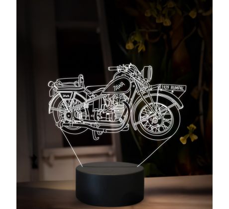 Beling 3D lampa, Jawa 500 OHV Rumpál, 16 farebná ZZ87