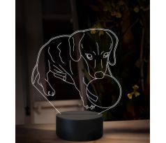 Beling 3D lampa, Pes s loptou, 16 farebná, OR36