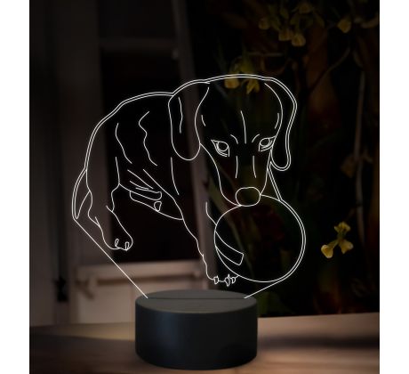 Beling 3D lampa, Pes s loptou, 16 farebná, OR36