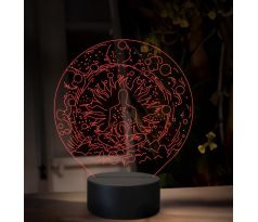 Beling 3D lampa, Meditujúca postava, 16 farebná, M02