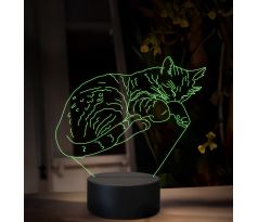 Beling 3D lampa, Spiaca mačka, 16 farebná, OR39