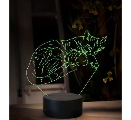 Beling 3D lampa, Spiaca mačka, 16 farebná, OR39