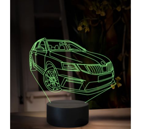 Beling 3D lampa, Škoda Octavia combi RS, 16 farebná, SA03