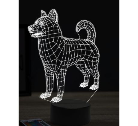 Beling 3D lampa, Alaskan Malmute, 16 farebná, PS02