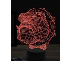 Beling 3D lampa, Bulldog head, 16 farebná, PS08