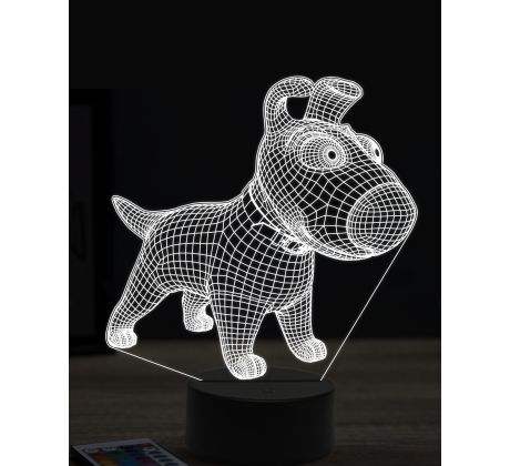 Beling 3D lampa, Cartoon dog, 16 farebná, PS09