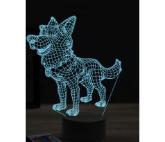 Beling 3D lampa, Cartoon Shepherd dog, 16 farebná, PS10