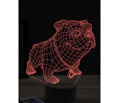 Beling 3D lampa, Funny Bulldog, 16 farebná, PS15