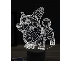 Beling 3D lampa, Funny Corgi dog, 16 farebná, PS16