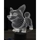 Beling 3D lampa, Funny Corgi dog, 16 farebná, PS16