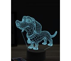 Beling 3D lampa, Funny Dachshund, 16 farebná, PS17
