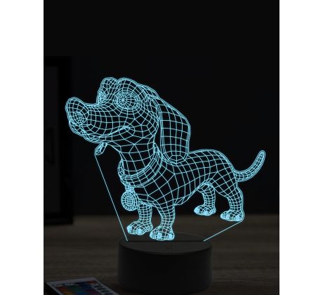 Beling 3D lampa, Funny Dachshund, 16 farebná, PS17