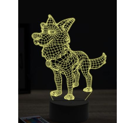 Beling 3D lampa, Funny German Shepherd, 16 farebná, PS18