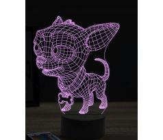 Beling 3D lampa, Funny Chihuahua dog, 16 farebná, PS19