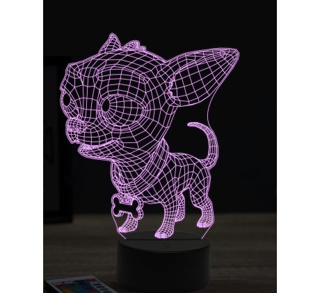 Beling 3D lampa, Funny Chihuahua dog, 16 farebná, PS19