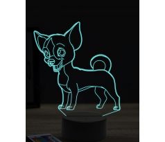 Beling 3D lampa, Funny pincher dog, 16 farebná, PS20