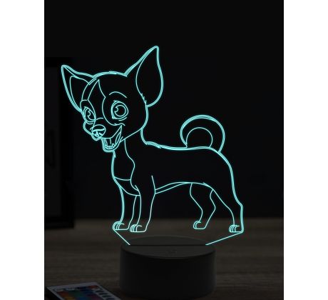Beling 3D lampa, Funny pincher dog, 16 farebná, PS20