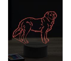 Beling 3D lampa, Golden Retriever dog, 16 farebná, PS22