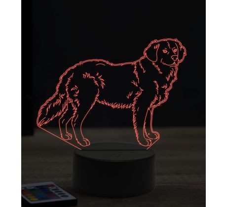Beling 3D lampa, Golden Retriever dog, 16 farebná, PS22