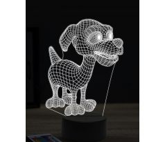 Beling 3D lampa, Happy cartoon dog, 16 farebná, PS23